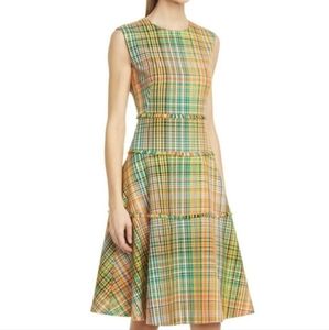 Lela Rose Hand-loomed Plaid Tiered Dress Size 18 Easter Spring Dress